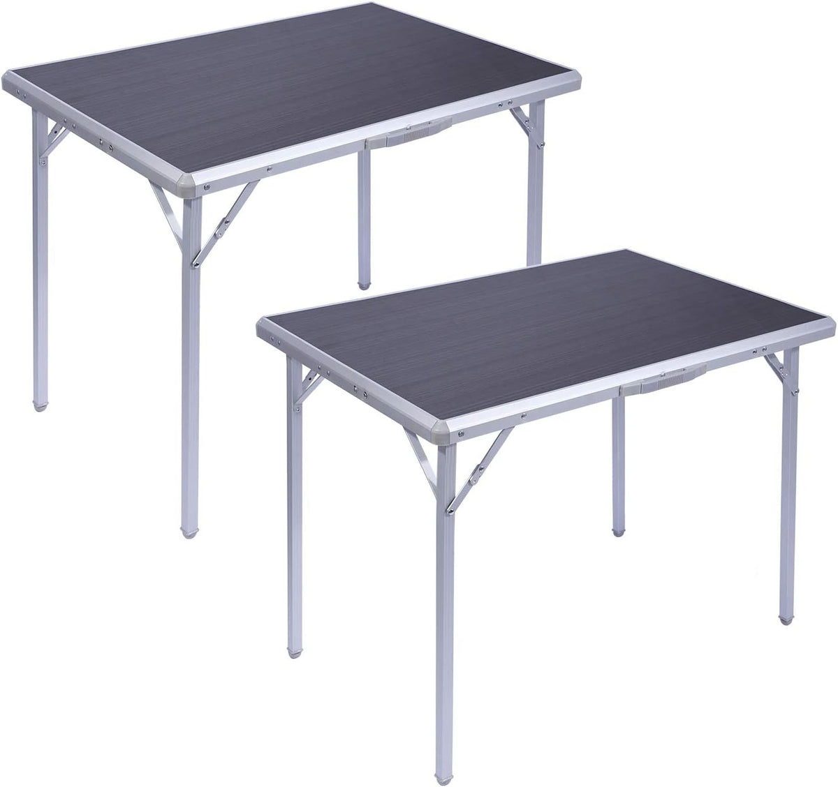 Aluminum Folding Table with Collapsible Legs and Handle, Gray 3ft R343