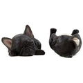 Sleeping French Bulldog Resin Statue Black Set of 2 W23402
