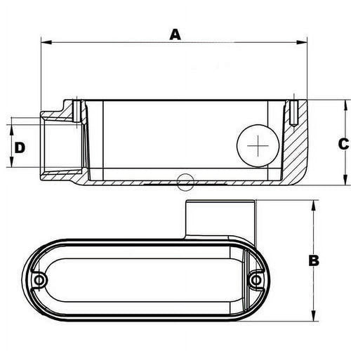 1-1/4" Threaded Aluminum Rigid Conduit Body Type LR with Cover Gasket Y37894