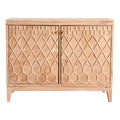White Distressed 2-door Geometric Accent Cabinet F4708