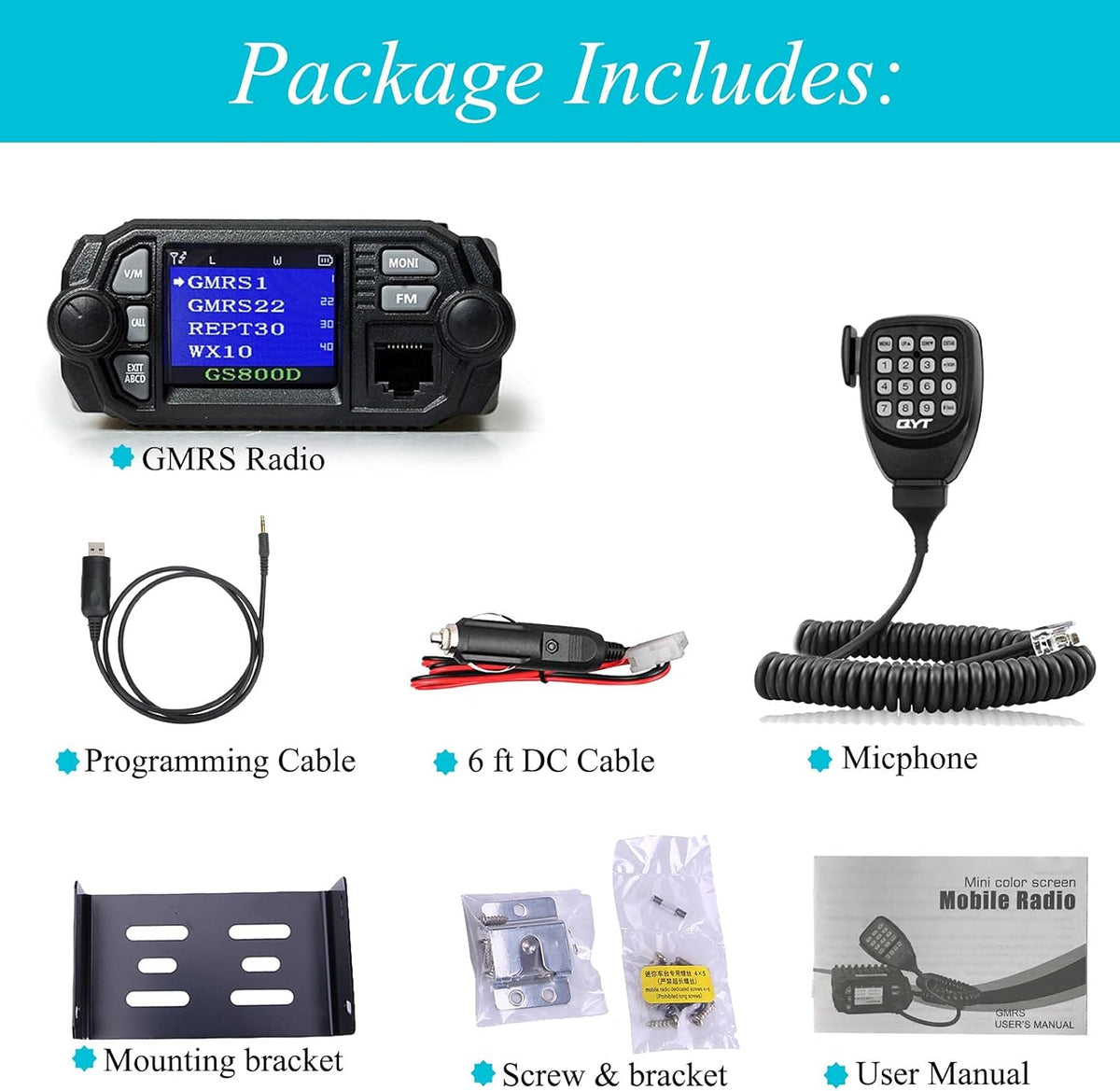 GMRS Mobile Radio 20 Watt Dual Band Two-Way Radio O2489