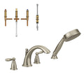 2-Handle Deck-Mount Roman Tub Faucet with Handshower in Brushed Nickel J3400