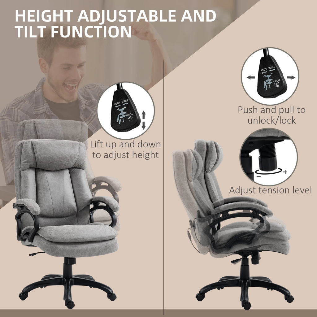 Gray Vibration Massage Office Chair with Heat N8018