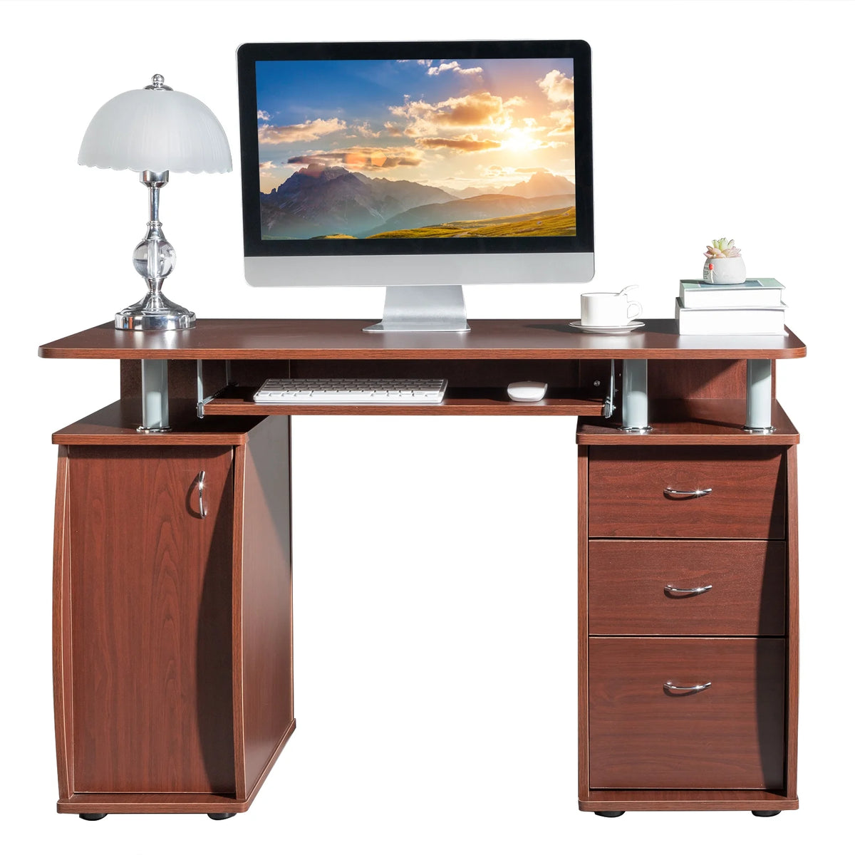 Computer Desk with Drawers Wood G13020
