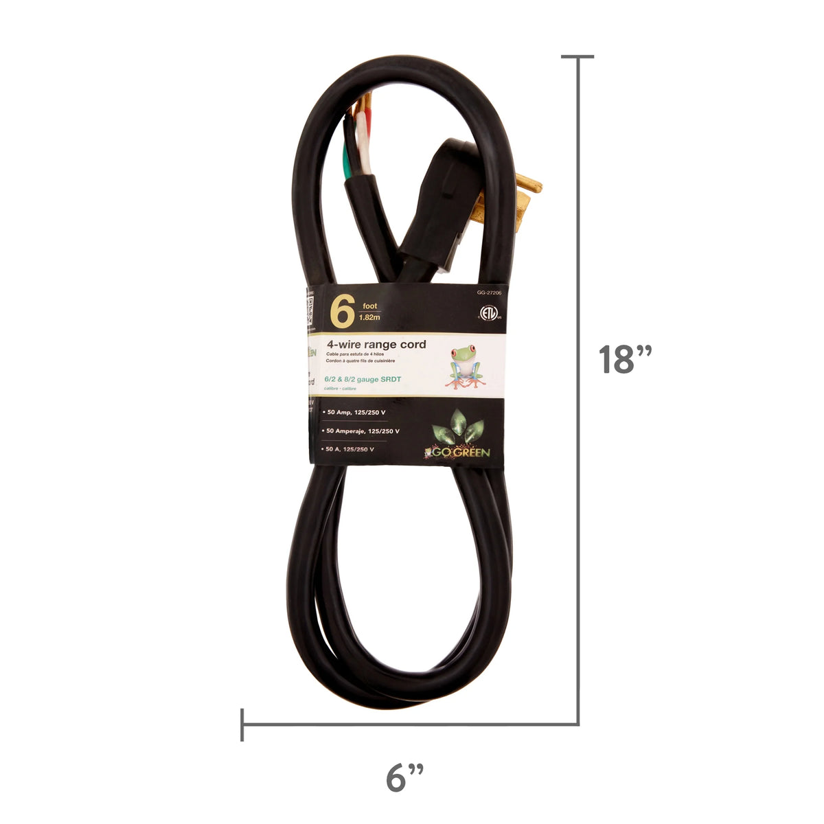 6' 4-Wire Range Cord, 50 Amp D420