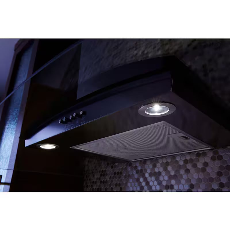 30 in. Black Stainless Wall Mount Range Hood M424079