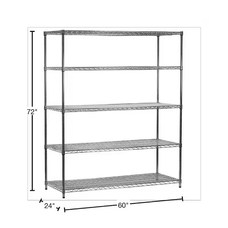 5-Tier Heavy Duty Steel Wire Shelving Unit N8458