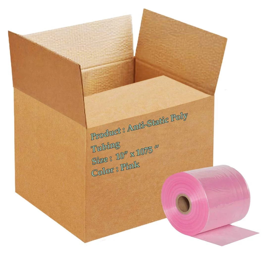 Pink Anti-Static Poly Tubing 10 X 1075 4 mil U302059