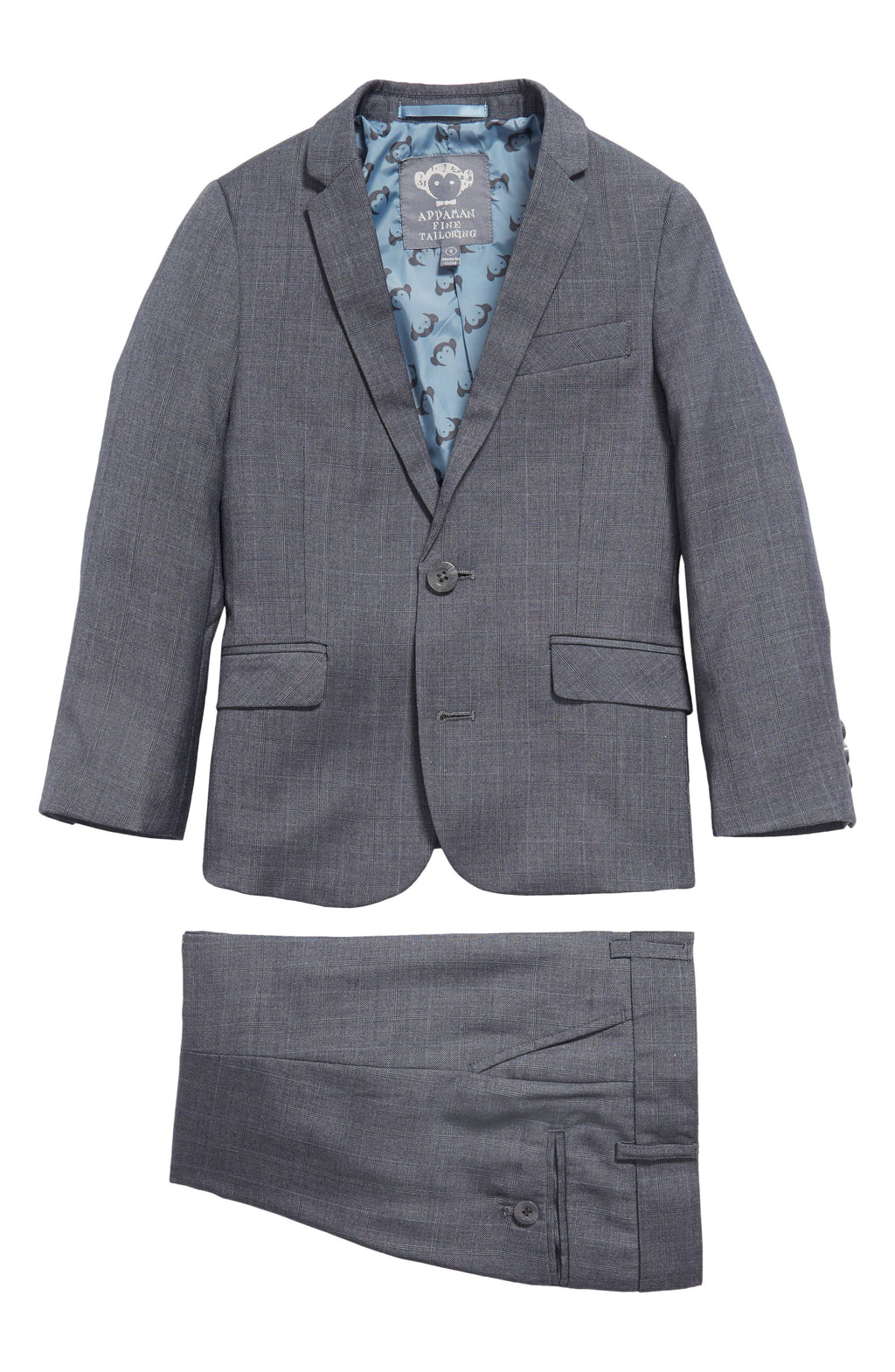 Grey/Blue Yonder Check Two-Piece Boy's Suit H329