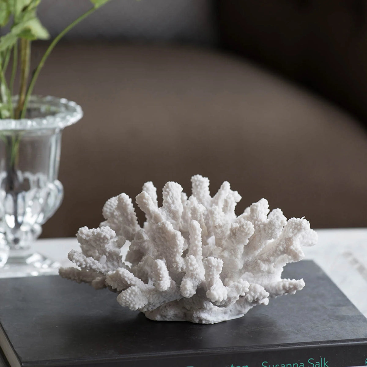White Faux Coral Sculpture D433