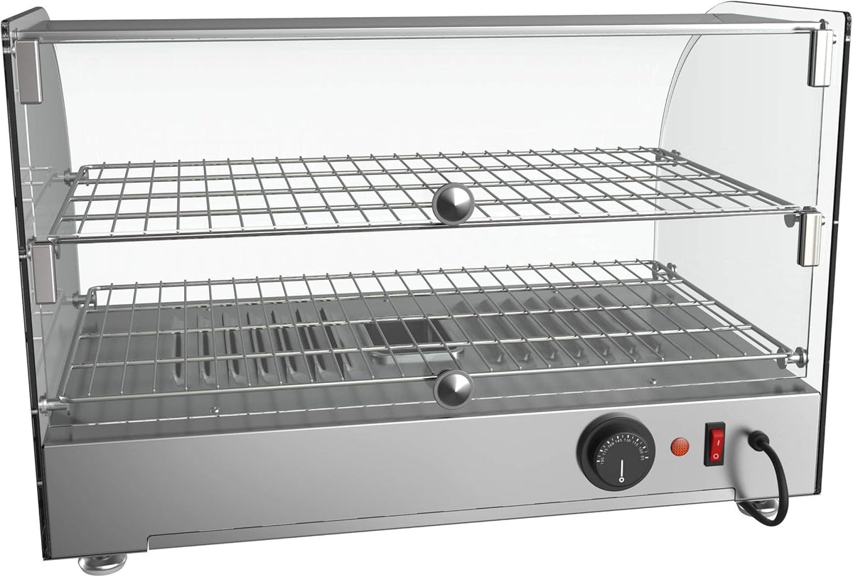 22" Commercial 2 Shelf Countertop Food Warmer Display Case, Silver U477980