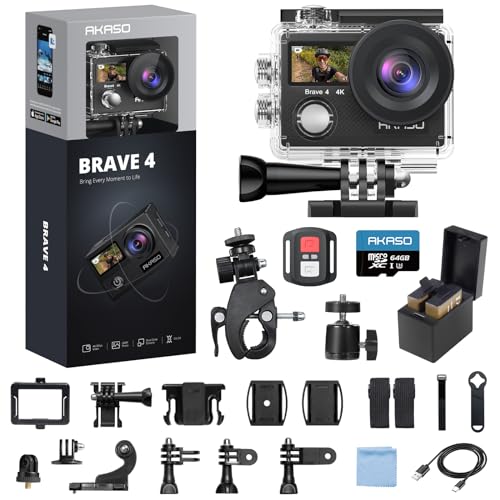 4K 30fps 20MP Waterproof Action Camera with 64GB MicroSD Card L227
