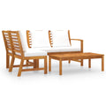 4 Piece Acacia Wood Outdoor Sectional Sofa Set with Cream Cushions B1131