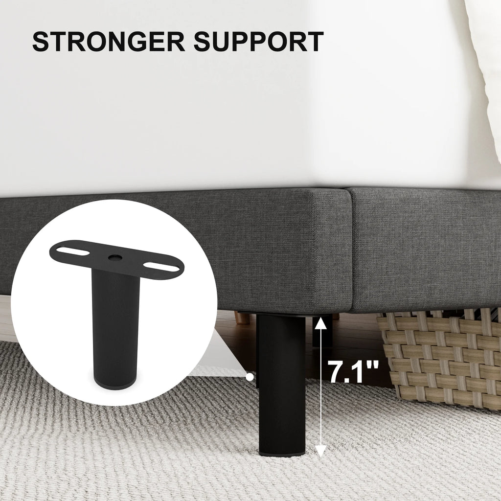 Queen Size Fabric Upholstered Platform Bed Frame N4143