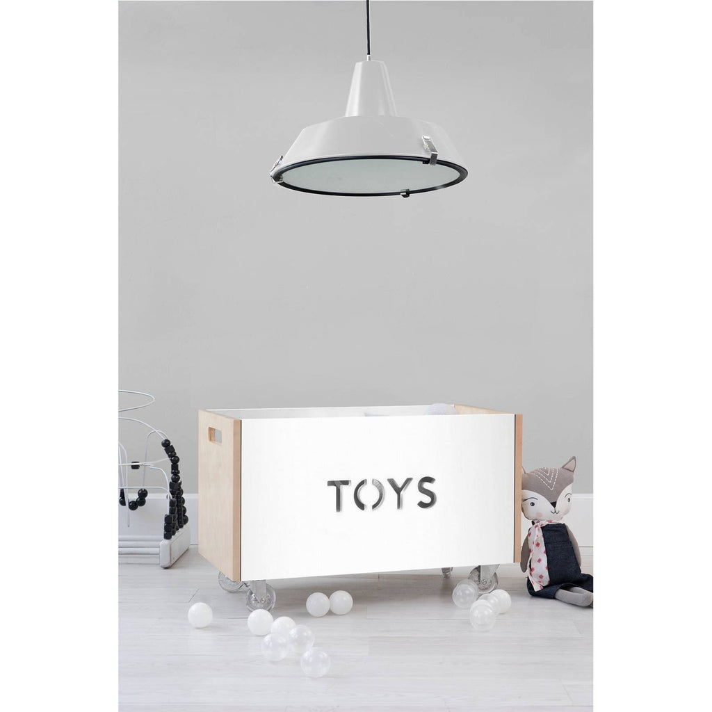 Toy Box Chest on Casters, Birch / White L7882