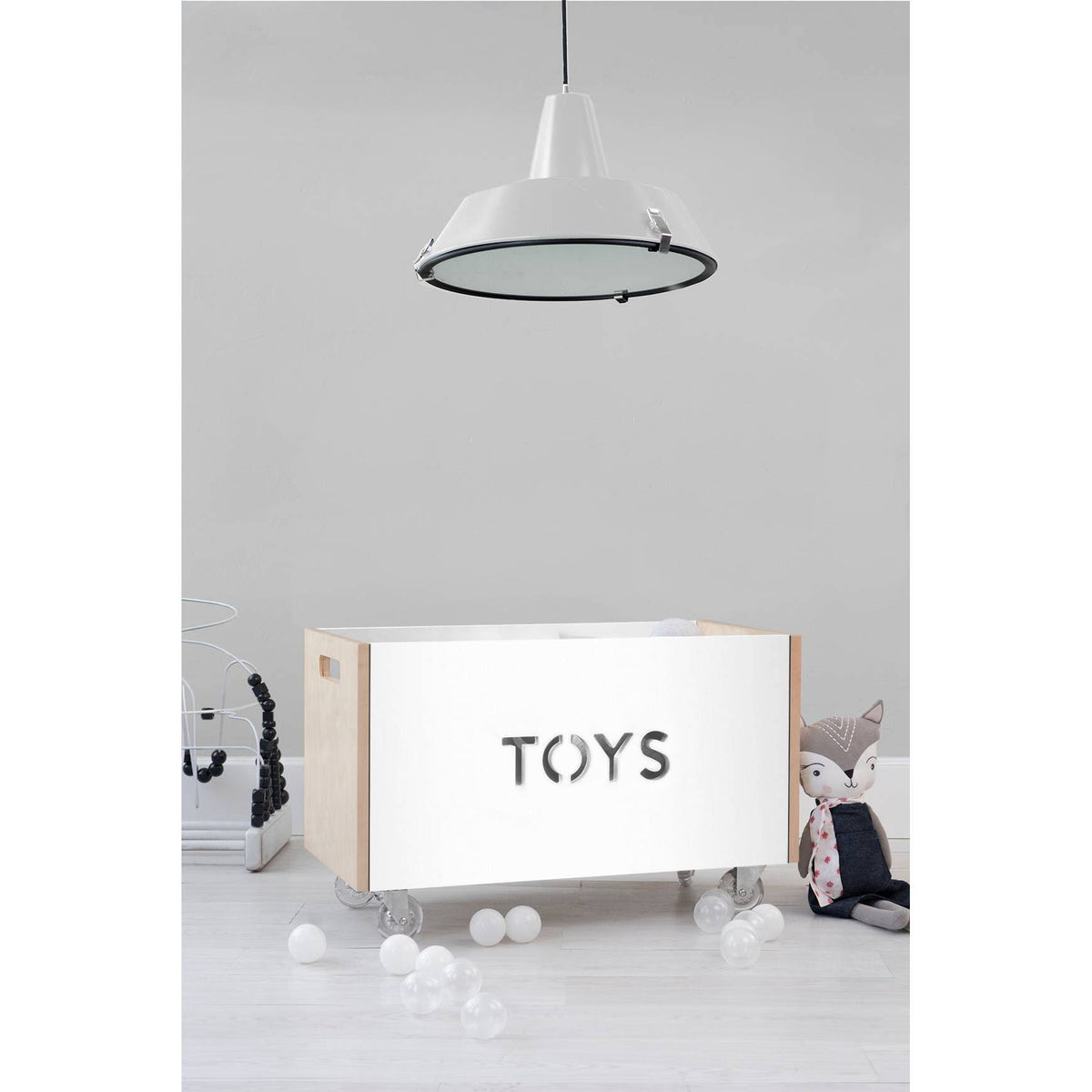 Toy Box Chest on Casters, Birch / White L7882