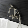 Brushed Nickel Wall Mount Clawfoot Tub Faucet O136