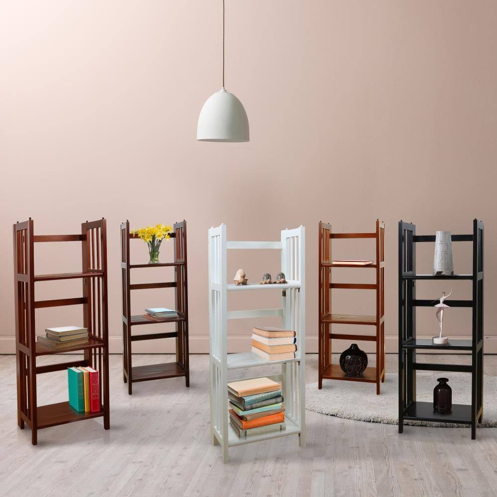 White 3-Shelf Folding Bookcase M62367