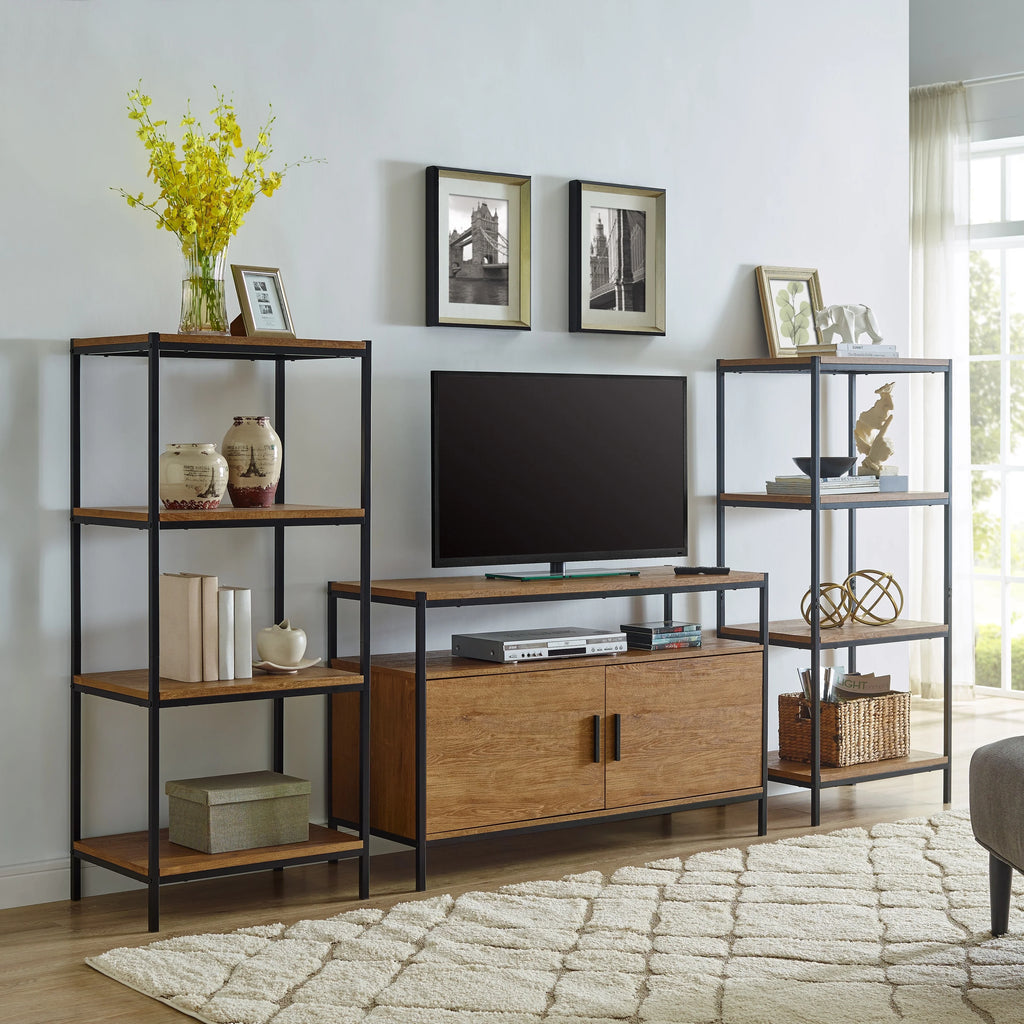4 Tier Rustic Industrial Bookshelf U643229