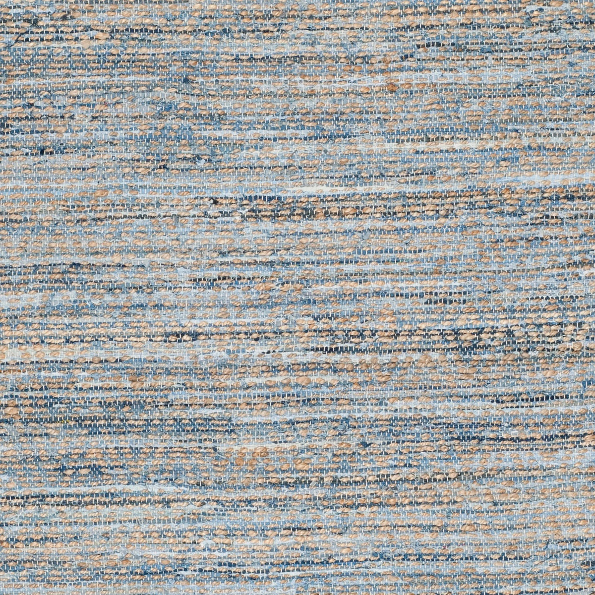 Natural Blue Striped Jute Area Rug 9' x 12' Y414976