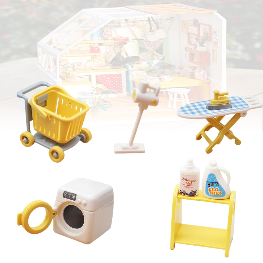 1:12 Mini Dollhouse Washing Machine Vacuum Cleaner Laundry Room Set Play Toys B472