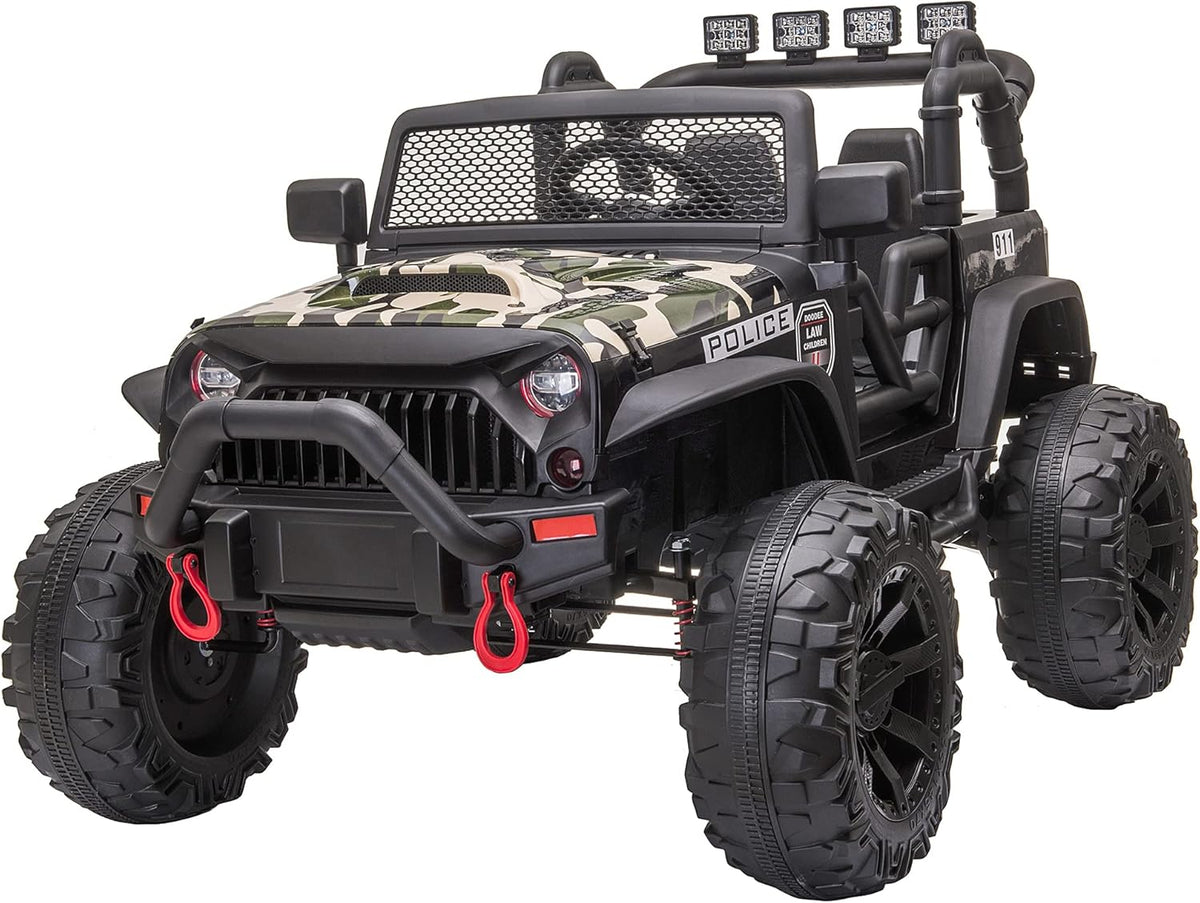 White 12V Battery-Powered Electric Ride On Car with Parent Remote Control P61677