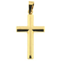 18K Solid Yellow Gold Polished Cross X35084