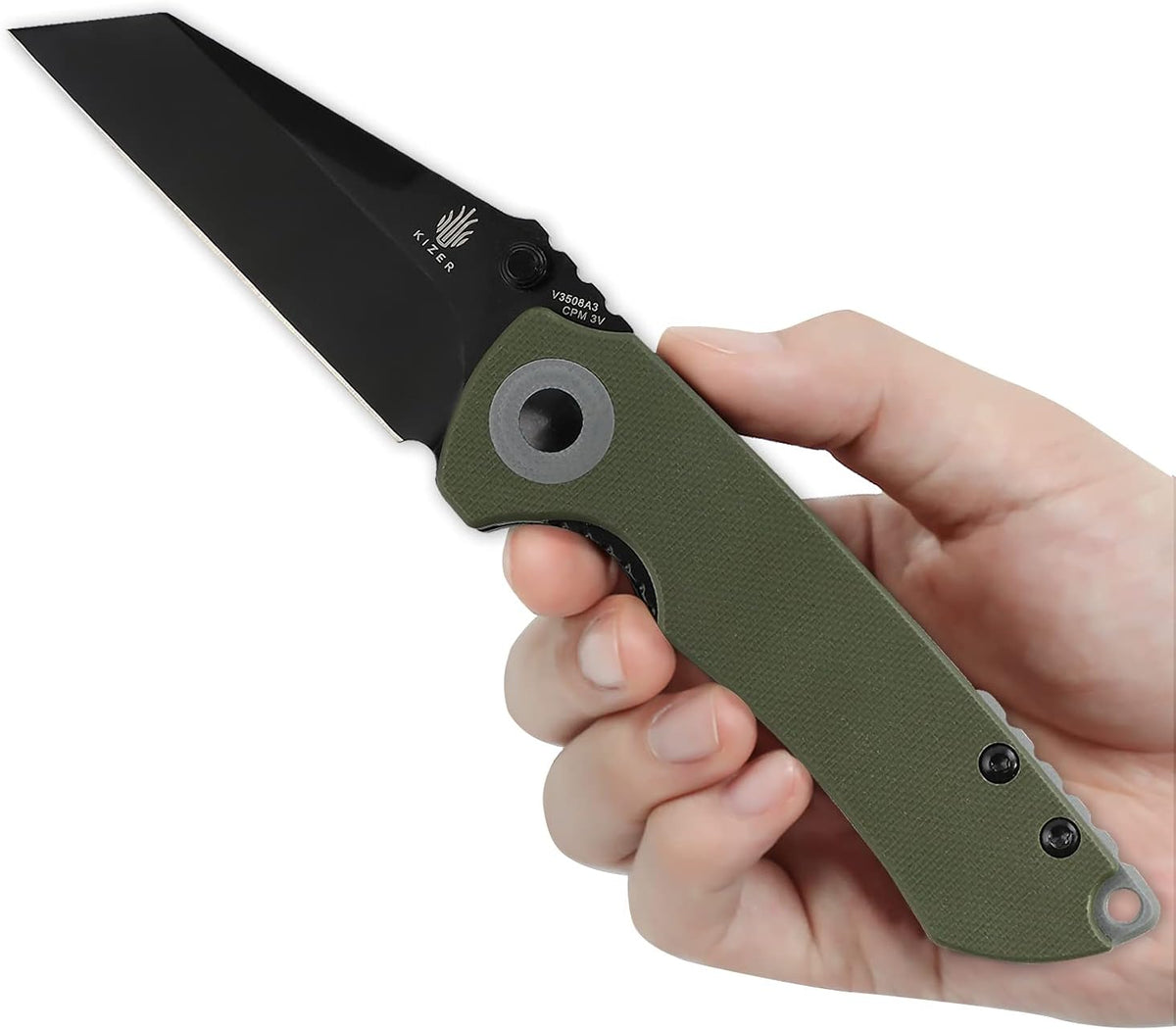Pocket Knife with 2.98 Inches CPM-3V Wharncliff Blade, G10 Handle Y363