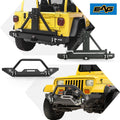 Front Bumper with LED Lights and Rear Bumper with Tire Carrier Combo B7183