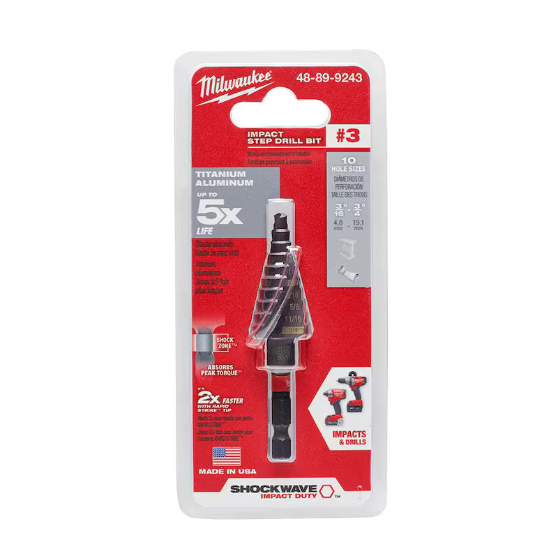 3/16 in. - 3/4 in. Titanium Step Drill Bit P695