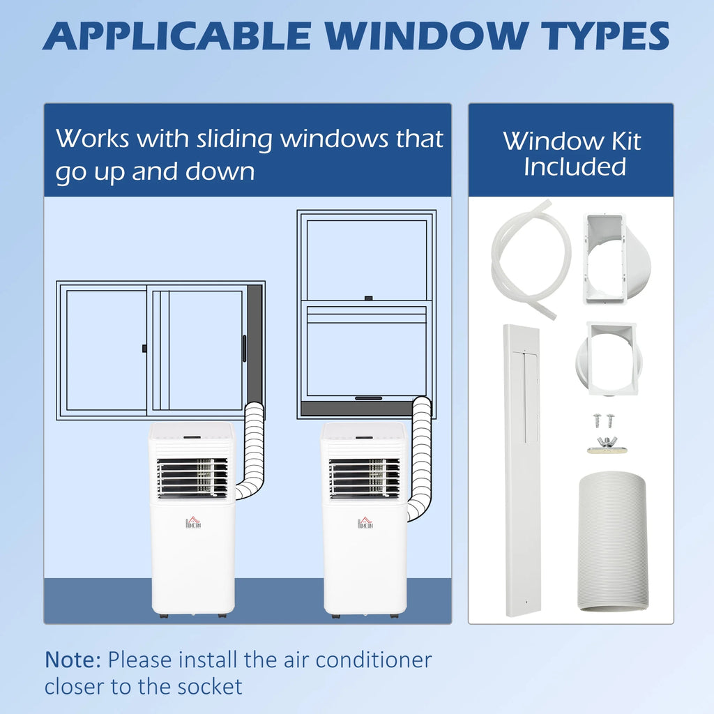10000 BTU Portable Mobile Air Conditioner with Remote Control, White W7364