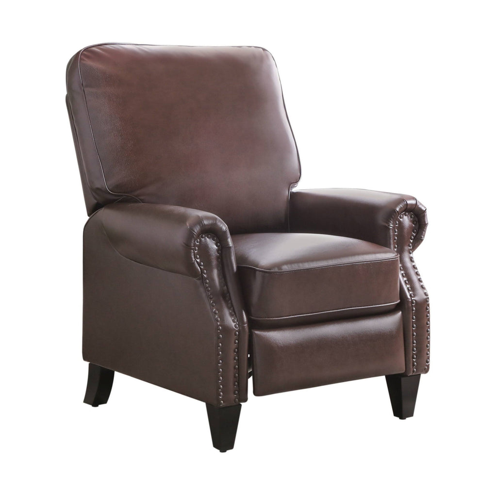 Brown Leather Pushback Recliner E464